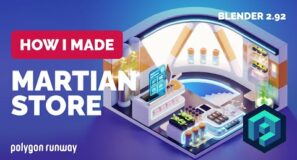 Martian Store Diorama in Blender 2.92 – 3D Modeling Process