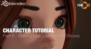 Blender Complete Character Tutorial  – Part6 – Baking the Hair, Lashes and Brows