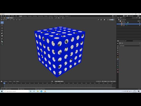 Blender 2.92 Tutorial: How To Create A Cube With An Equal Number Of Round Holes On Each Face.