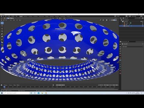 Blender 2.92 Tutorial: How To Cut Holes With Sharp Edges Though A 3D Object