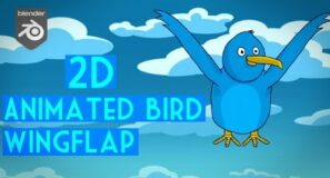[Blender Grease Pencil/ 2D Animation] How to Animate 2D Bird / Wing flap