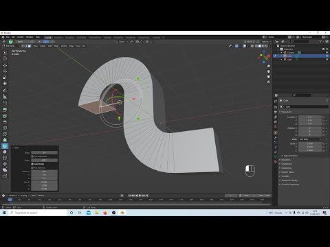 Blender 2.92 Tutorial: How To Create Bends Or Elbows Using The Spin Function In Edit Mode.