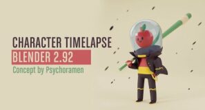 CHARACTER TIMELAPSE IN BLENDER 2.92 – Concept by Psychoramen