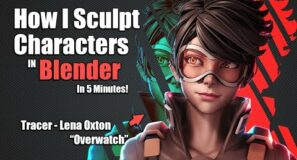 How I Sculpt a Character in 5 minutes – Tracer [Overwatch]