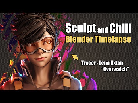 Sculpt and Chill – Tracer [Overwatch] – 3D Blender Timelapse