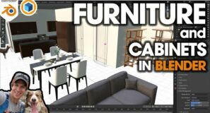 7 Ways to Add FURNITURE AND CABINETS to a Blender Model (Blender Floor Plan Part 3)