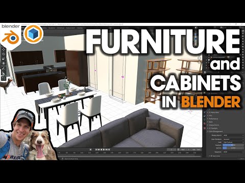 7 Ways to Add FURNITURE AND CABINETS to a Blender Model (Blender Floor Plan Part 3)