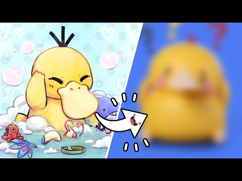 2D to 3D! Sculpting Pokemon from Start to Finish 🦆 Psyduck 🦆