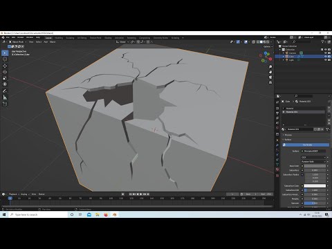 Blender 3 Tutorial: How To Create Random Shaped Holes And Cracks Through An Object.
