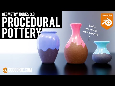 Pots and Vases made in Blender | Geometry Nodes | Procedural (2022)