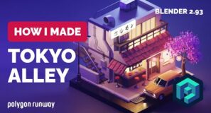 Tokyo Alley and Honda Civic in Blender 2.93 – 3D Modeling Process | Polygon Runway