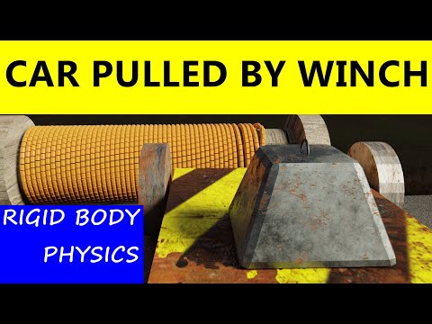 Car Dragged By Winch Blender Rigid Body Physics 1440p 60fps