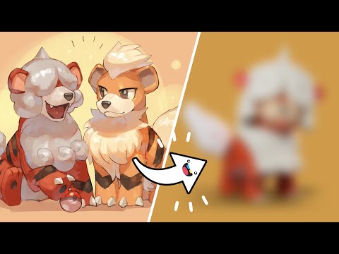 2D to 3D! Sculpting Pokemon from Start to Finish ☀️ Hisuian Growlithe ☀️