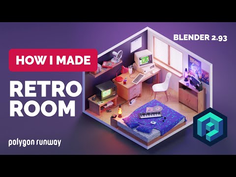 Retro Room in Blender 2.93 – 3D Modeling Process | Polygon Runway