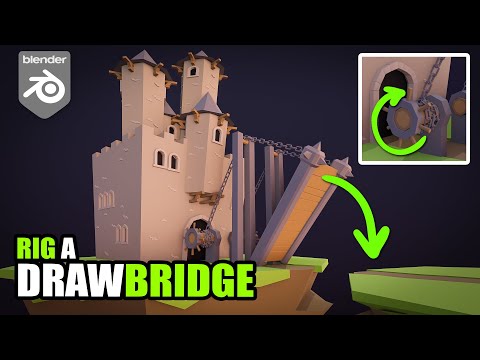 Drawbridge mechanism rig in Blender