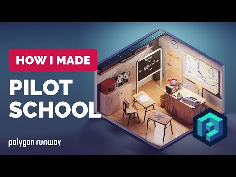 Pilot School Room in Blender 3.0 – 3D Modeling Process | Polygon Runway
