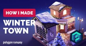 Winter Town in Blender 3.0 – 3D Modeling Process | Polygon Runway