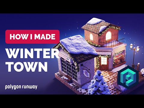 Winter Town in Blender 3.0 – 3D Modeling Process | Polygon Runway