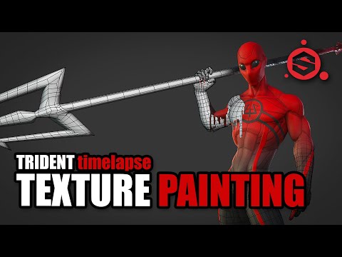 Trident Character – Stylised PBR texture painting timelapse