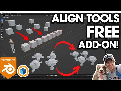 Using the FREE Align Tools Add-On for Blender! (Aligning Objects in Blender)