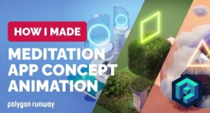 Meditation 3D App Concept in Blender 3.0 Process Video | Polygon Runway