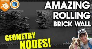 Geometry Nodes ANIMATED Rolling Brick Wall in Blender!