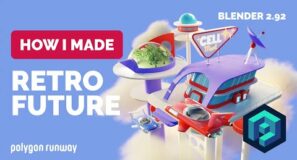 Retro Future in Blender 2.92 – 3D Modeling Process | Polygon Runway