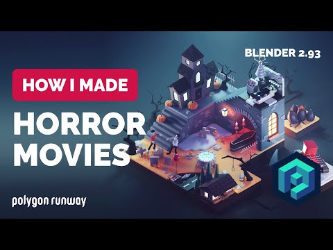 Horror Movies Mashup in Blender 2.93 – 3D Modeling Process | Polygon Runway