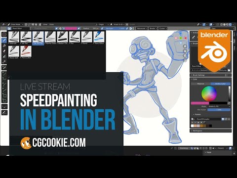 Live Speedpaint: 2D with Blender’s Grease Pencil (Paul Caggegi)
