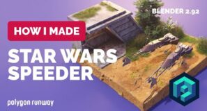 Star Wars Speeder in Blender 2.92 and Substance Painter – 3D Modeling Process | Polygon Runway