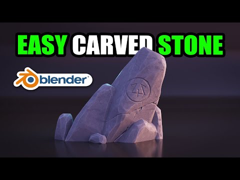 Carved stone effect and projection mapping in Blender