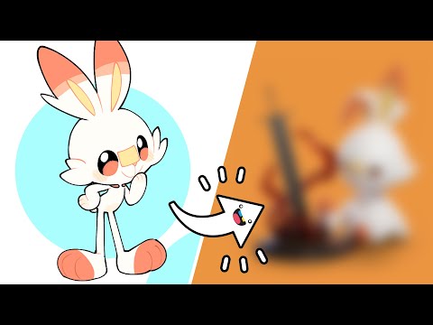 2D to 3D! Sculpting Pokemon from Start to Finish 🔥 Scorbunny 🔥