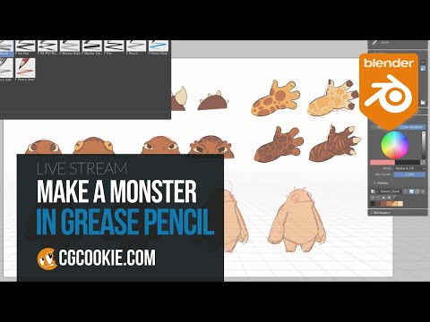 Make-a-Monster with Blender’s Grease Pencil: Live 2d Illustration
