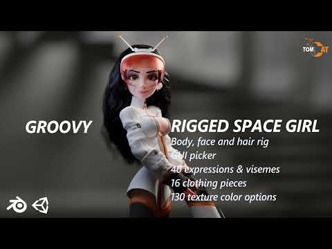 Groovy Space Girl – Rigged character for Blender and Unity