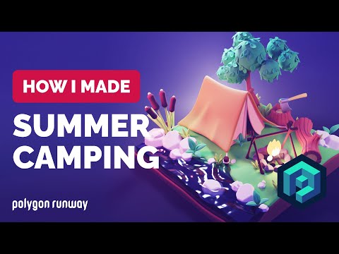 Summer Forest Camping in Blender 3.2 – 3D Modeling Process | Polygon Runway