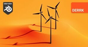 Looping 3D Website Background in Blender: Windmills