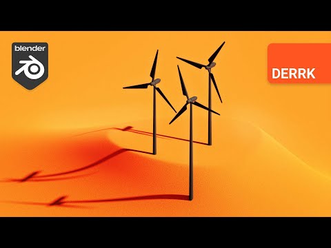 Looping 3D Website Background in Blender: Windmills