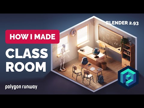 Classroom in Blender 2.93 – 3D Modeling Process | Polygon Runway