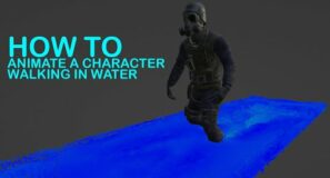 how to animate a character walking in water using blender