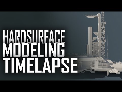 hardsurface modeling timelapse making a futuristic oil rig