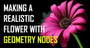 making a realistic flower using geometry nodes in blender