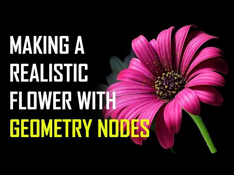 making a realistic flower using geometry nodes in blender