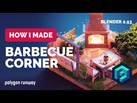 Barbecue Corner in Blender 2.93 – 3D Modeling Process | Polygon Runway