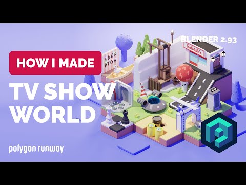 TV Shows World in Blender 2.93 – 3D Modeling Process | Polygon Runway