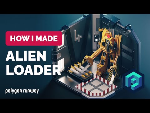 Alien Loader Bay in Blender 3.3 – 3D Modeling Process | Polygon Runway