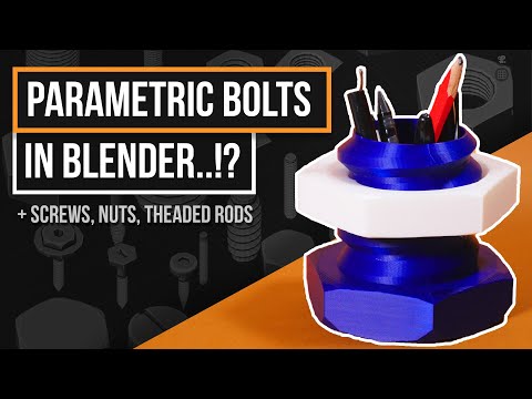 New Parametric Bolts, Nuts, Screws & Threaded Rods in Blender! | Precision Bolts CAD -like Addon