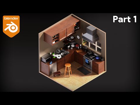 Low Poly Isometric Kitchen – Part 1 (Blender Tutorial)