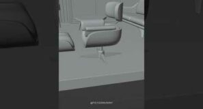 Retro arm chair made in Blender 3D #3dillustration #b3d #blender3d #3dmodeling