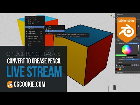 Grease Pencil / Blender Livestream / Converting Mesh to Grease Pencil