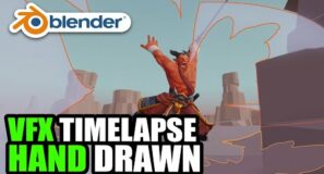 Hand drawn VFX with Blender’s Grease Pencil – Timelapse